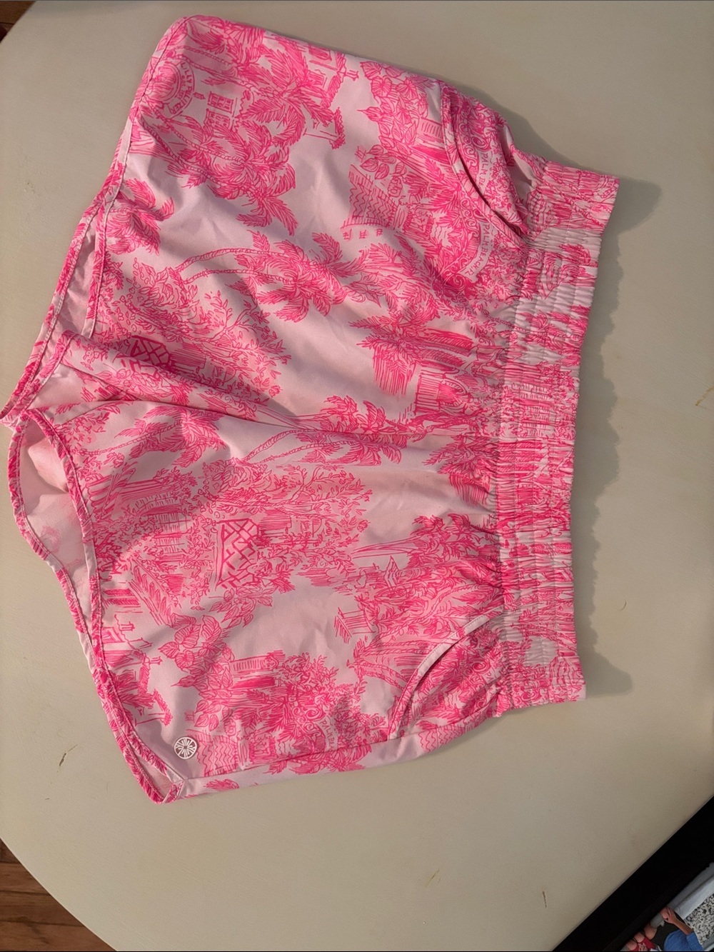 Lilly Pulitzer Pink palm beach Toile Print Women's Shorts nwot - Picture 1 of 3